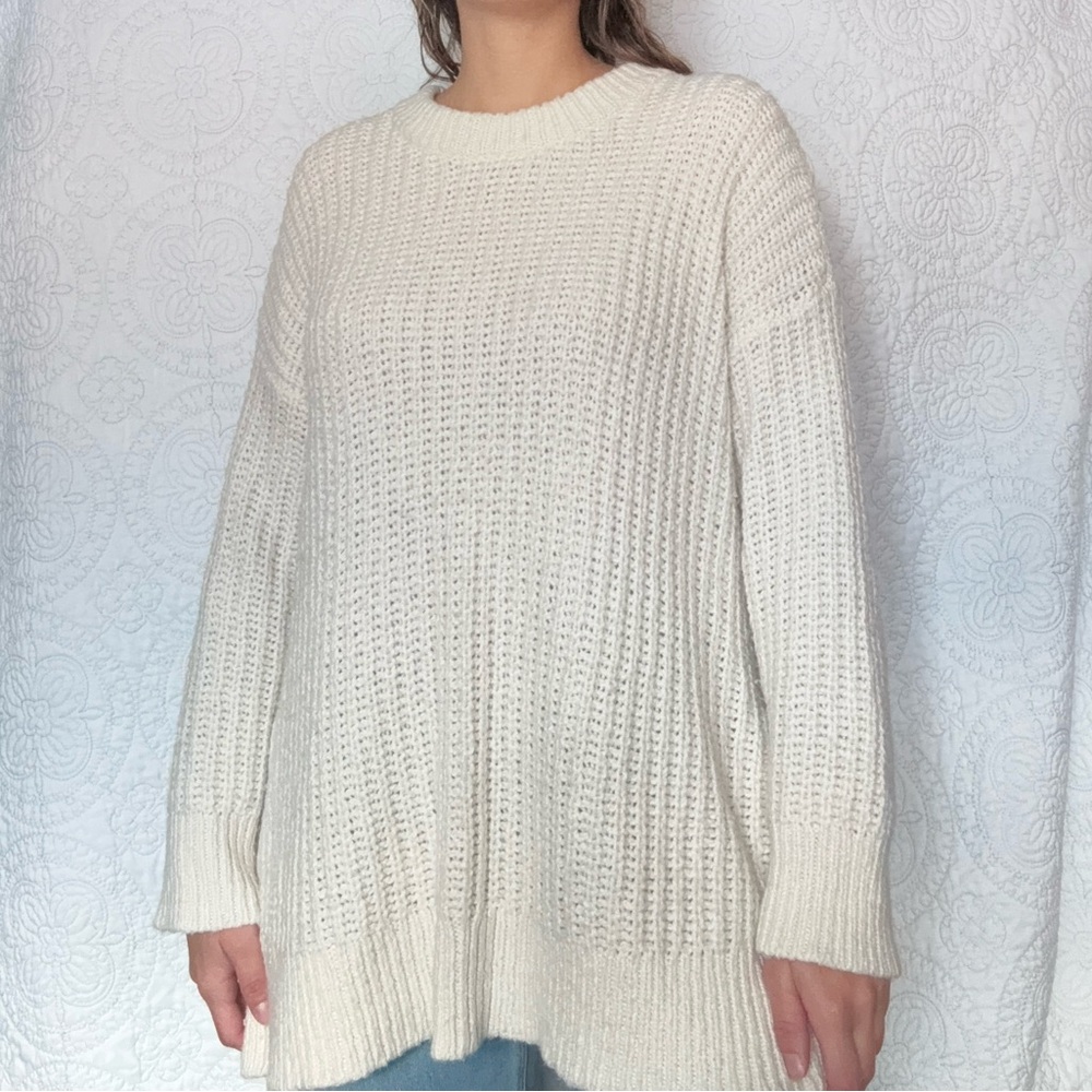 Aerie Cream Knit Oversized Sweater
